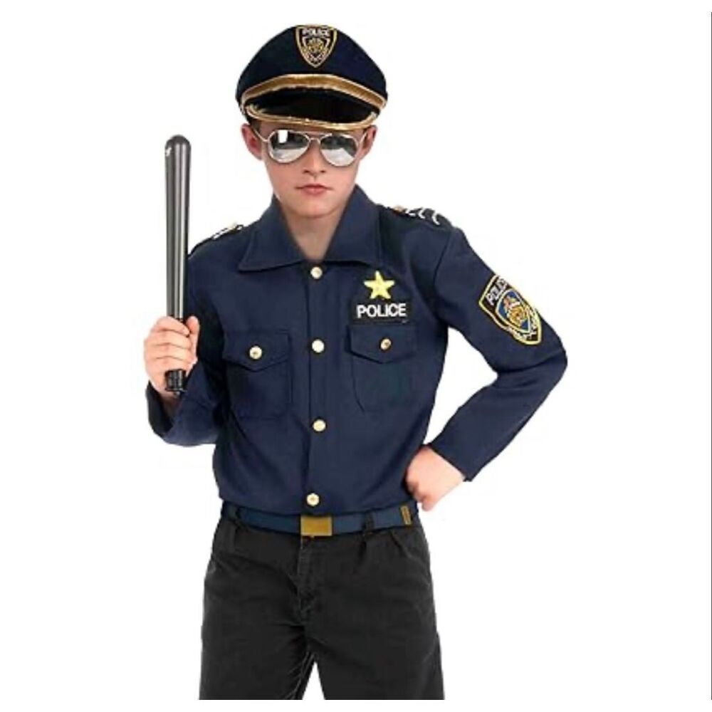 Brand New Youth Boys Rubies Police Officer Law Enforcement Cop Costume - M 8/10